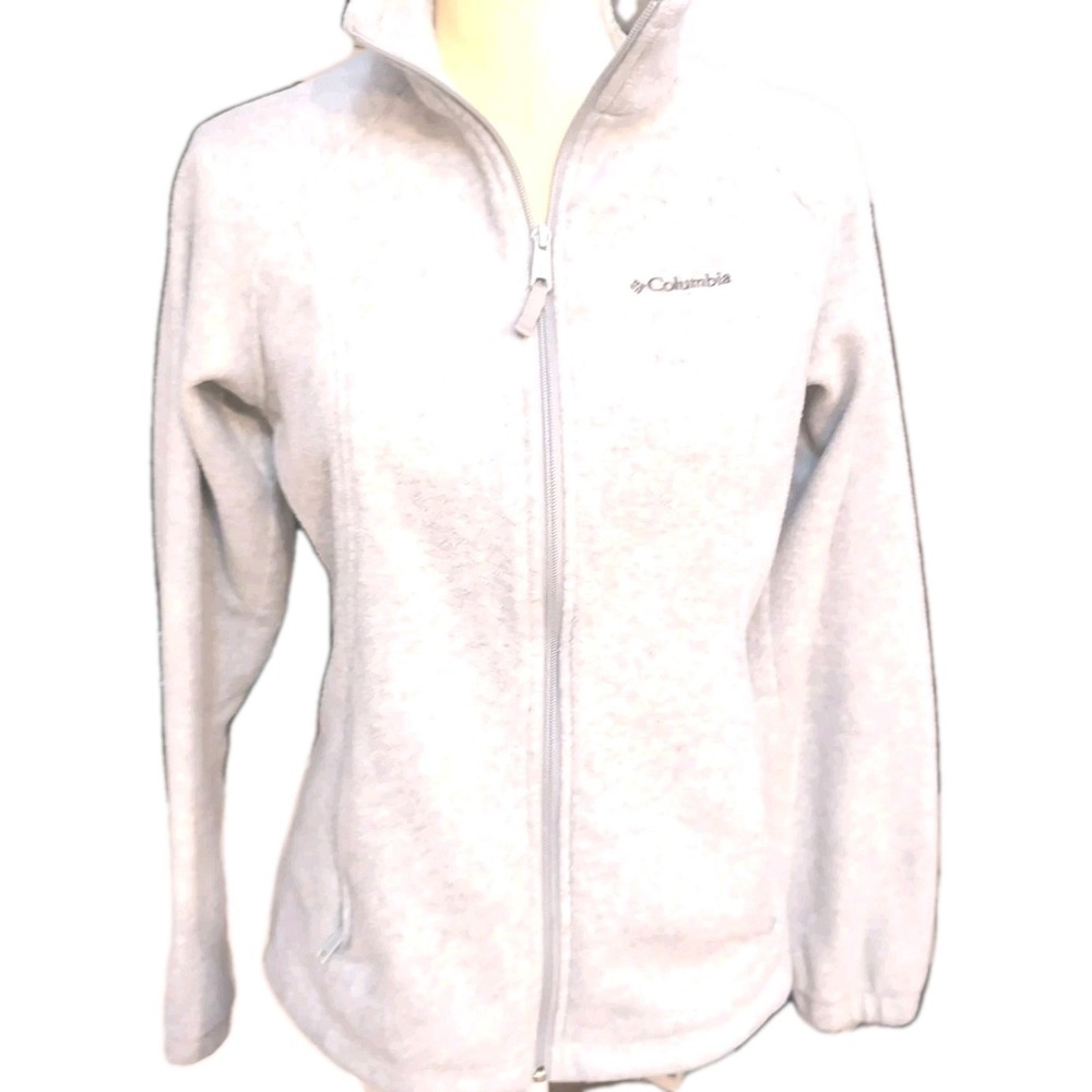 Columbia Sportswear Jacket Women's Sz Small Light Gray Fleece Full Zip